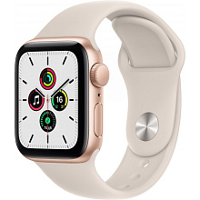 Apple Watch SE GPS 40mm (корпус - золотой, спортивный ремешок цвета сияющая звезда) - 0