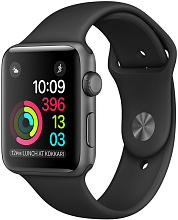 Apple Watch Series 1 (MP022RU/A) - 38 мм, алюминий «серый космос», черный спортивный ремешок - 0