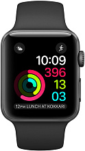 Apple Watch Series 1 (MP022RU/A) - 38 мм, алюминий «серый космос», черный спортивный ремешок - 1