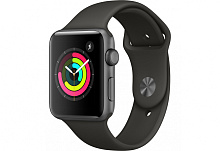 Apple Watch Series 3 (MR362RU/A) - 42 мм, алюминий «серый космос», спортивный ремешок серого цвета - 0