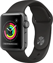 Apple Watch Series 3 (MQL12RU/A) - 42 мм, алюминий «серый космос», спортивный ремешок черного цвета - 0