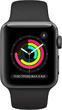 Apple Watch Series 3 (MQL12RU/A) - 42 мм, алюминий «серый космос», спортивный ремешок черного цвета - 1