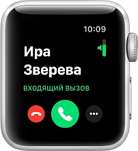 Apple Watch Series 3 GPS 38mm (корпус - серебристый, белый спортивный ремешок) - 2