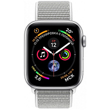 Apple Watch Series 4 (MU652RU/A) - 40 мм, серебристый алюминий, спортивный браслет цвета «белая ракушка» - 1