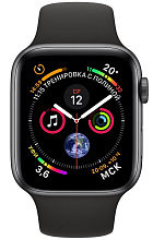 Apple Watch Series 4 (MU672RU/A) - 40 мм, алюминий «серый космос», спортивный браслет черного цвета - 1