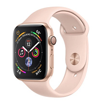 Apple Watch Series 4 (MU6F2RU/A) - 44 мм, золотистый алюминий, спортивный ремешок цвета "розовый песок" - 0