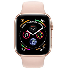 Apple Watch Series 4 (MU6F2RU/A) - 44 мм, золотистый алюминий, спортивный ремешок цвета "розовый песок" - 1