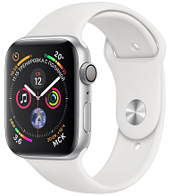 Apple Watch Series 4 (MU6A2RU/A) - 44 мм, серебристый алюминий, белый спортивный ремешок - 0