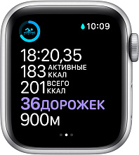 Apple Watch Series 6 GPS, 40 mm, алюминий серебристый, спортивный ремешок белого цвета - 3