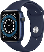 Apple Watch Series 6 GPS, 40 mm, алюминий темно-синий, спортивный ремешок цвета «тёмный ультрамарин» - 0