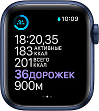 Apple Watch Series 6 GPS, 40 mm, алюминий темно-синий, спортивный ремешок цвета «тёмный ультрамарин» - 3