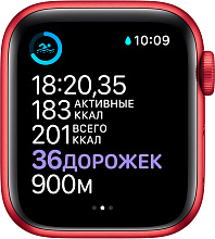 Apple Watch Series 6 GPS, 40mm, алюминий красный, спортивный ремешок красного цвета - 3