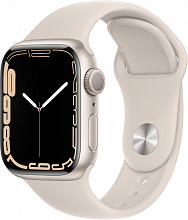 Apple Watch Series 7 GPS 41mm (корпус - сияющая звезда, спортивный ремешок цвета сияющая звезда, IP67/WR50) - 0