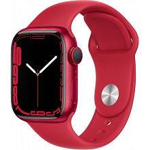 Apple Watch Series 7 GPS 41mm (корпус - красный, спортивный ремешок красного цвета, IP67/WR50) - 0