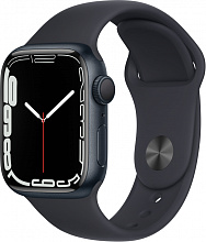 Apple Watch Series 7 GPS 41mm (корпус - темная ночь, спортивный ремешок цвета тёмная ночь, IP67/WR50) - 0