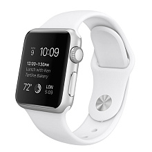 Apple Watch Sport (MJ2T2) - 38 мм, серебристый алюминий, белый спортивный ремешок - 0