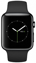 Apple Watch - 38 мм, нержавеющая сталь, черный спортивный ремешок - 1