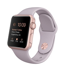 Apple Watch Sport (MLCH2) - 38 мм, алюминий «розовое золото», сиреневый спортивный ремешок - 0