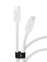 Кабель VLP Nylon Cable USB-C / USB-C, A, 100Вт  1,2м, белый - 1