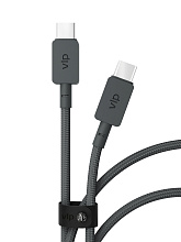 Кабель VLP Nylon Cable USB-C / USB-C, A, 100Вт  1,2м, черный - 1