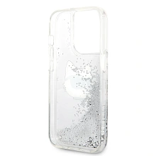 Чехол-накладка Lagerfeld Liquid Glitter NFT Choupette head Hard для iPhone 15 Pro Max, силикон, серебристый - 2