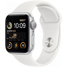 Apple Watch SE 2 GPS 40mm (корпус - серебристый, спортивный ремешок белого цвета) - 0