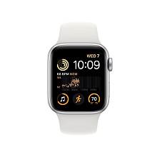 Apple Watch SE 2 GPS 40mm (корпус - серебристый, спортивный ремешок белого цвета) - 2