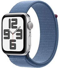 Apple Watch SE 2023 GPS  (корпус - серебристый, 44mm ремешок Sport Loop зимний синий) - 0