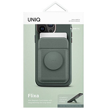 Чехол-бумажник Uniq Flixa with Pop-out Grip-stand, экокожа, зеленый - 1