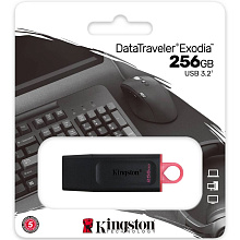 Флэш память Kingston DataTraveler Exodia, 256GB, черный+розовый - 2