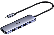 Концентратор USB Netac WF 14 6в1 серый - 0