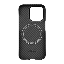 Чехол-накладка Asynora Magnetic aramid fiber для iPhone 15 Pro, кевлар, черный - 2