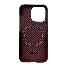 Чехол-накладка Asynora Magnetic aramid fiber для iPhone 15 Pro, кевлар, красный - 2