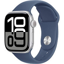 Apple Watch Series 10  (корпус - серебристый, 42mm ремешок Sport Band синий, размер S/M) - 0