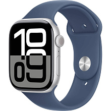 Apple Watch Series 10  (корпус - серебристый, 46mm ремешок Sport Band синий, размер S/M) - 0