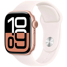 Apple Watch Series 10  (корпус - розовое золото, 42mm ремешок Sport Band светло-розовый, размер S/M) - 0