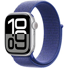 Apple Watch Series 10  (корпус - серебристый, 42mm ремешок Sport Loop голубой, размер One Size) - 0