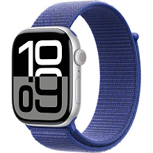 Apple Watch Series 10  (корпус - серебристый, 46mm ремешок Sport Loop голубой, размер One Size) - 0