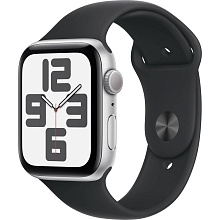 Apple Watch SE GPS  (корпус - серебристый, 44mm ремешок Sport Band темная ночь, размер M/L) - 0