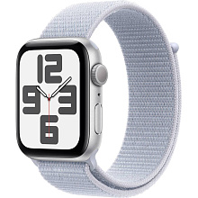 Apple Watch SE GPS  (корпус - серебристый, 44mm ремешок Sport Loop голубой, размер One Size) - 0