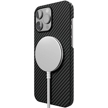 Чехол-накладка VLP Kevlar Case для iPhone 16 Pro, кевлар, черный - 3