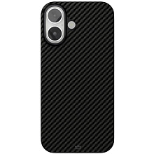 Чехол-накладка VLP Kevlar Case для iPhone 16, кевлар, черный - 0