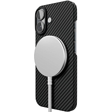 Чехол-накладка VLP Kevlar Case для iPhone 16, кевлар, черный - 3