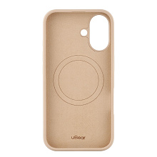 Чехол-накладка uBear Touch Mag Case для iPhone 16, силикон, латте - 2