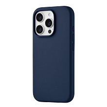 Чехол-накладка uBear Touch Mag Case для iPhone 16 Pro, силикон, темно-синий - 1