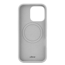 Чехол-накладка uBear Touch Mag Case для iPhone 16 Pro, силикон, светло-серый - 2