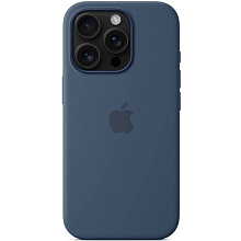 Чехол-накладка Apple Silicone Case для iPhone 16 Pro, силикон, синий - 0