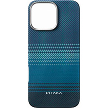 Чехол-накладка Pitaka Tactile Woven Moonrise для iPhone 16 Pro Max, арамид (кевлар), голубой - 1