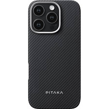 Чехол-накладка Pitaka Ultra-Slim для iPhone 16 Pro Max, арамид (кевлар), черный - 0