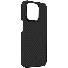 Чехол-накладка Asynora Magnetic aramid fiber для iPhone 15 Pro, кевлар, черный - 3